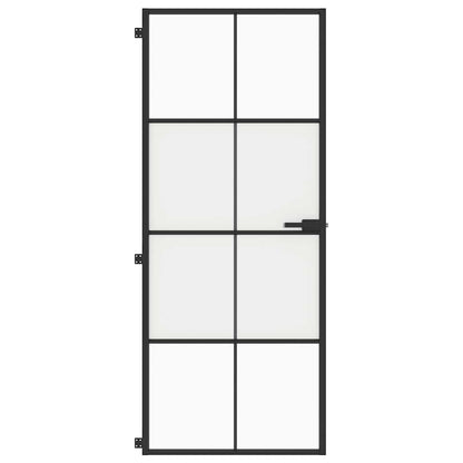 vidaXL Interior Door Slim Black 83x201,5 cm Tempered Glass and Aluminium 3