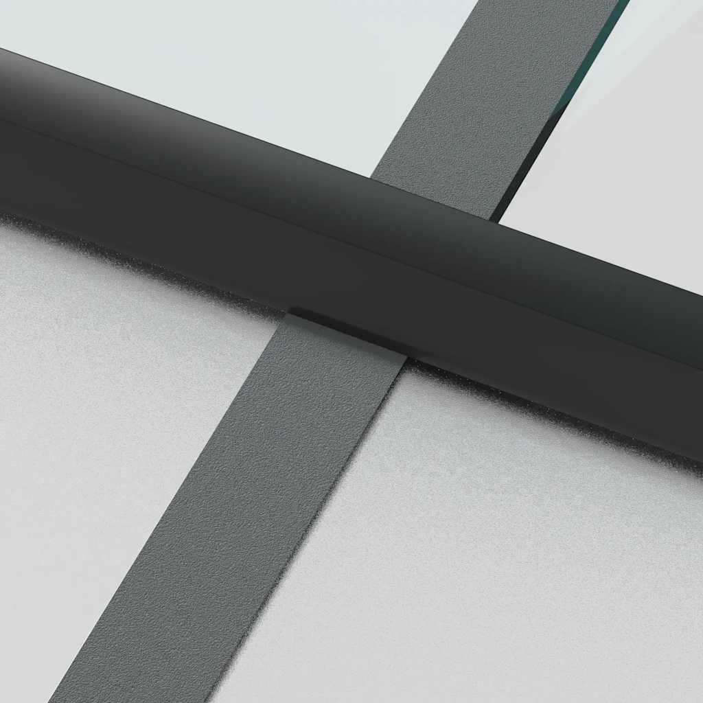 vidaXL Interior Door Slim Black 83x201,5 cm Tempered Glass and Aluminium 6