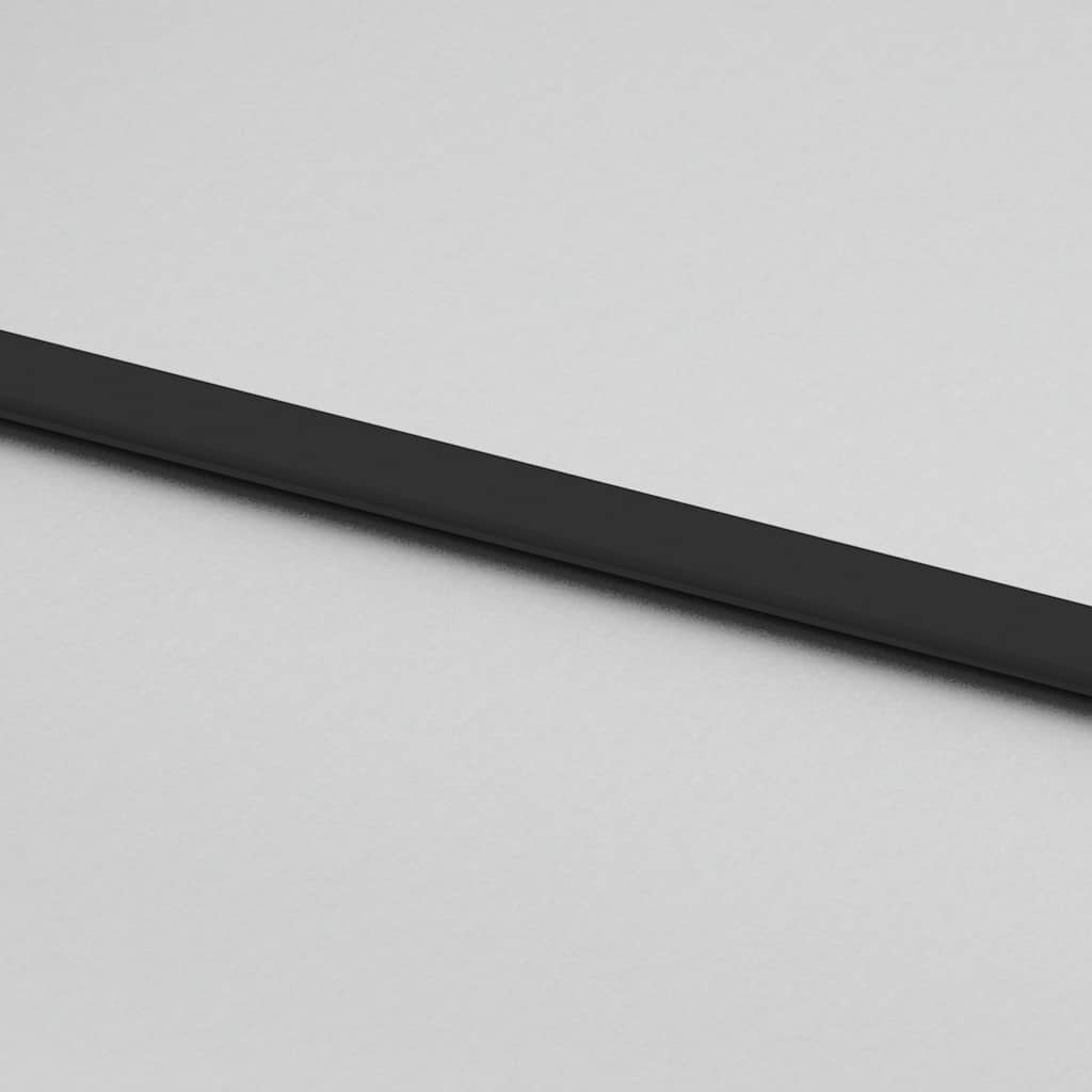 Sliding Door 90x205 cm Clear ESG Glass and Aluminium Black and matt 2 horizontal bars