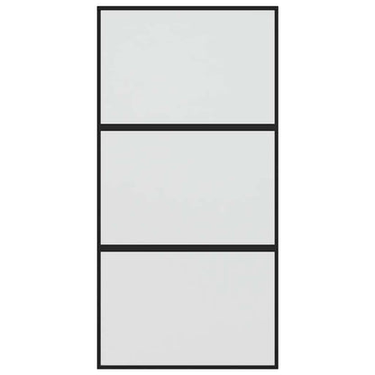 vidaXL Sliding Door Black 102.5x205 cm Tempered Glass and Aluminium 4
