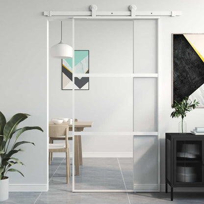 vidaXL Sliding Door 102.5x205 cm Clear ESG Glass and Aluminium