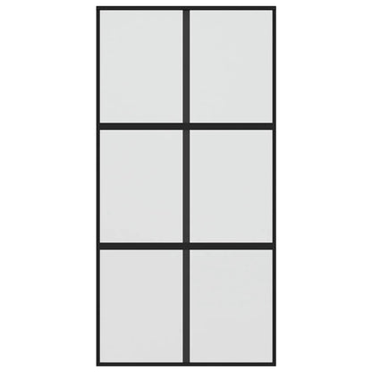 vidaXL Sliding Door Black 102.5x205 cm Tempered Glass and Aluminium 3
