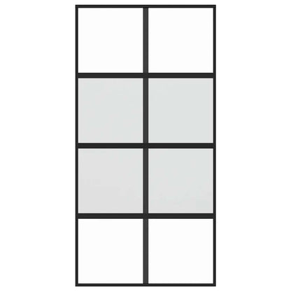 Sliding Door ESG Glass and Aluminium 102,5x205 cm 102.5 x 205 cm Black Half frosted