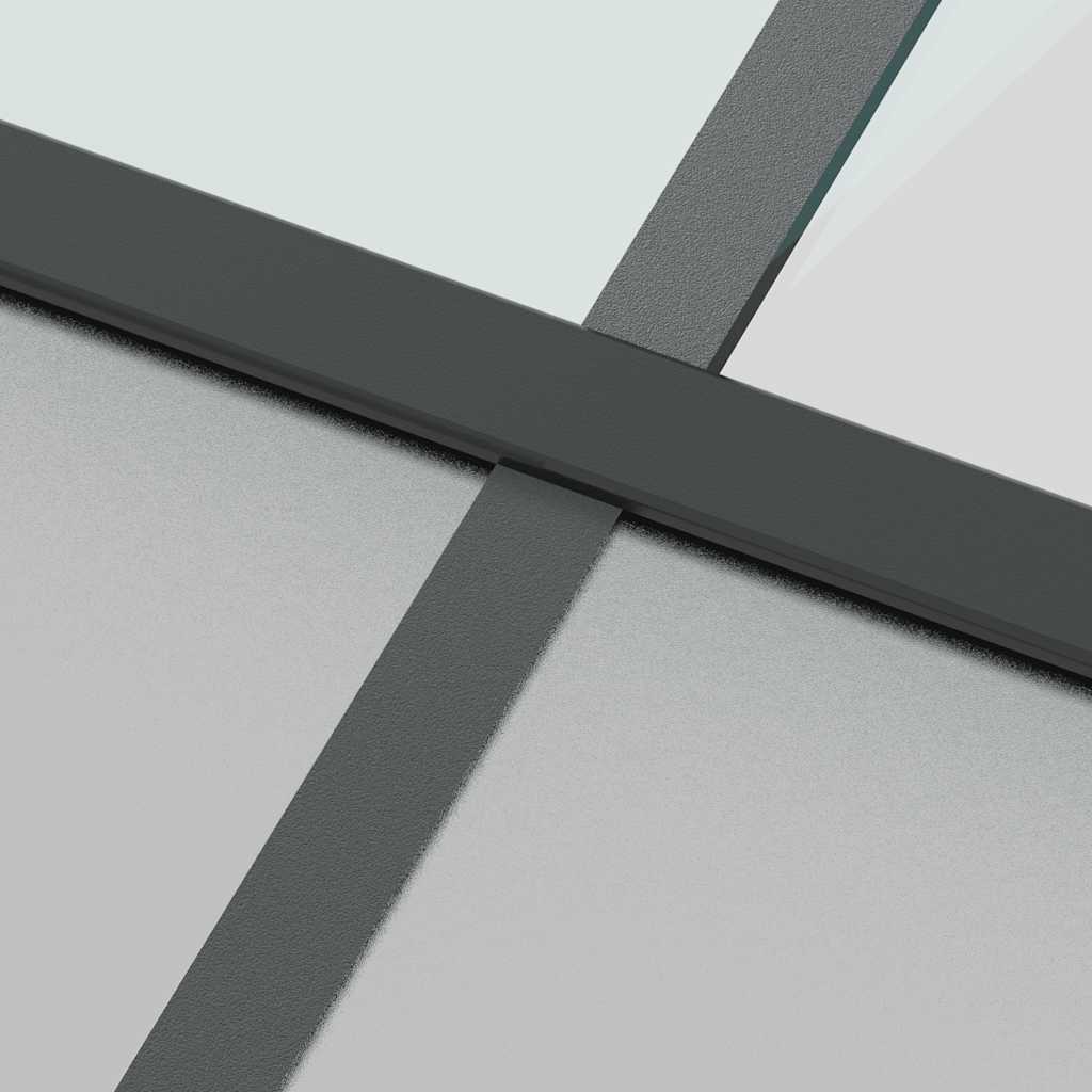 vidaXL Sliding Door Black 102,5x205 cm Tempered Glass and Aluminium 5