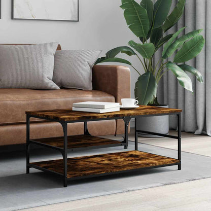 Coffee Table 90x49x40 cm Engineered Wood Smoked oak