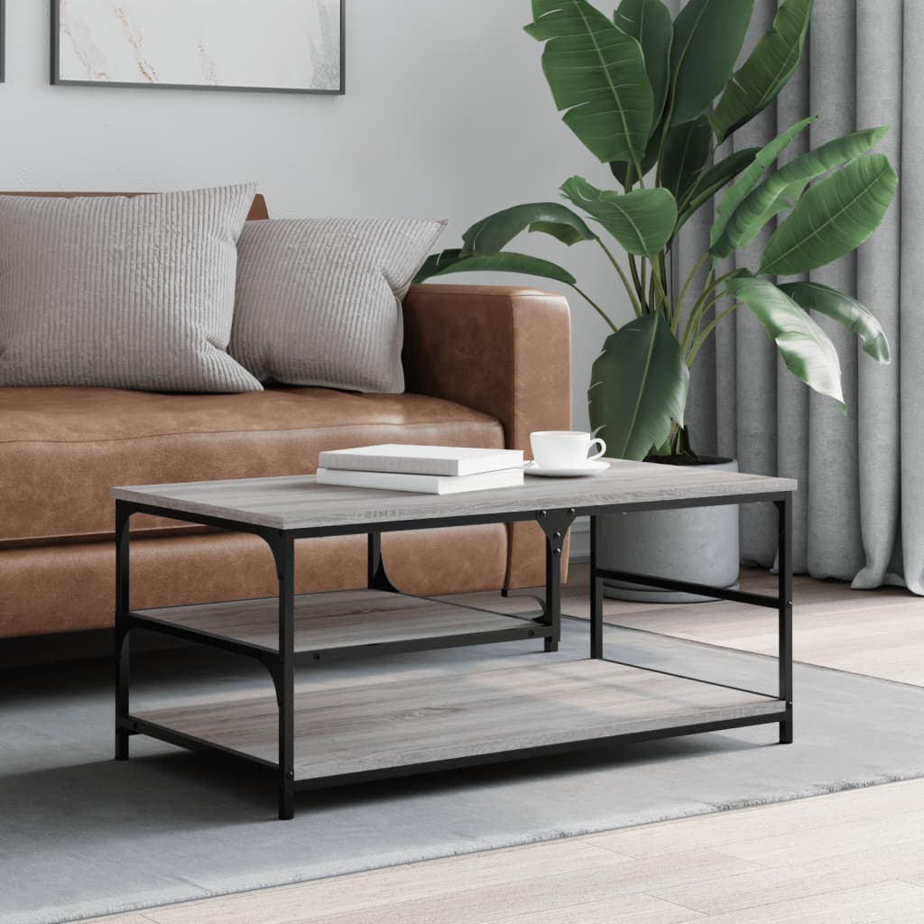 Coffee Table 90x49x40 cm Engineered Wood Grey sonoma
