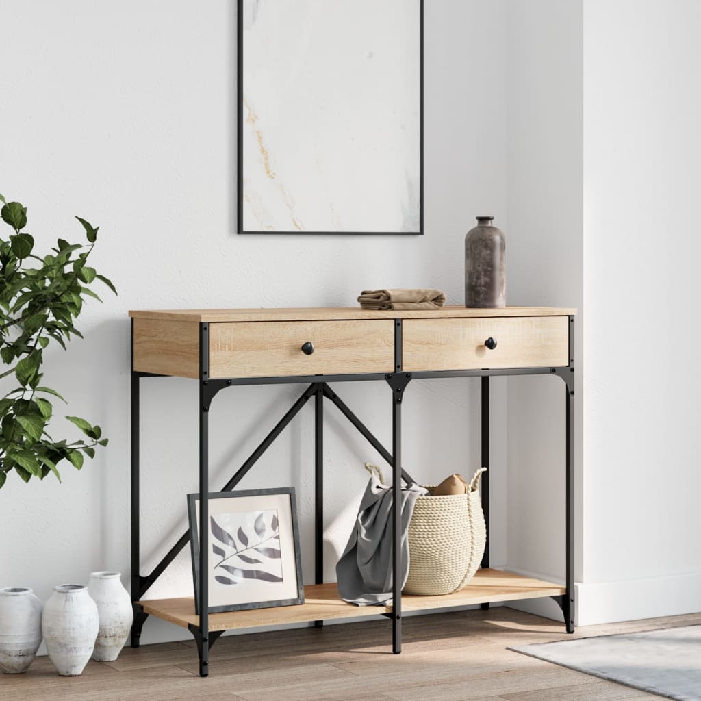Console Table 100x39x78,5 cm Engineered Wood Sonoma oak