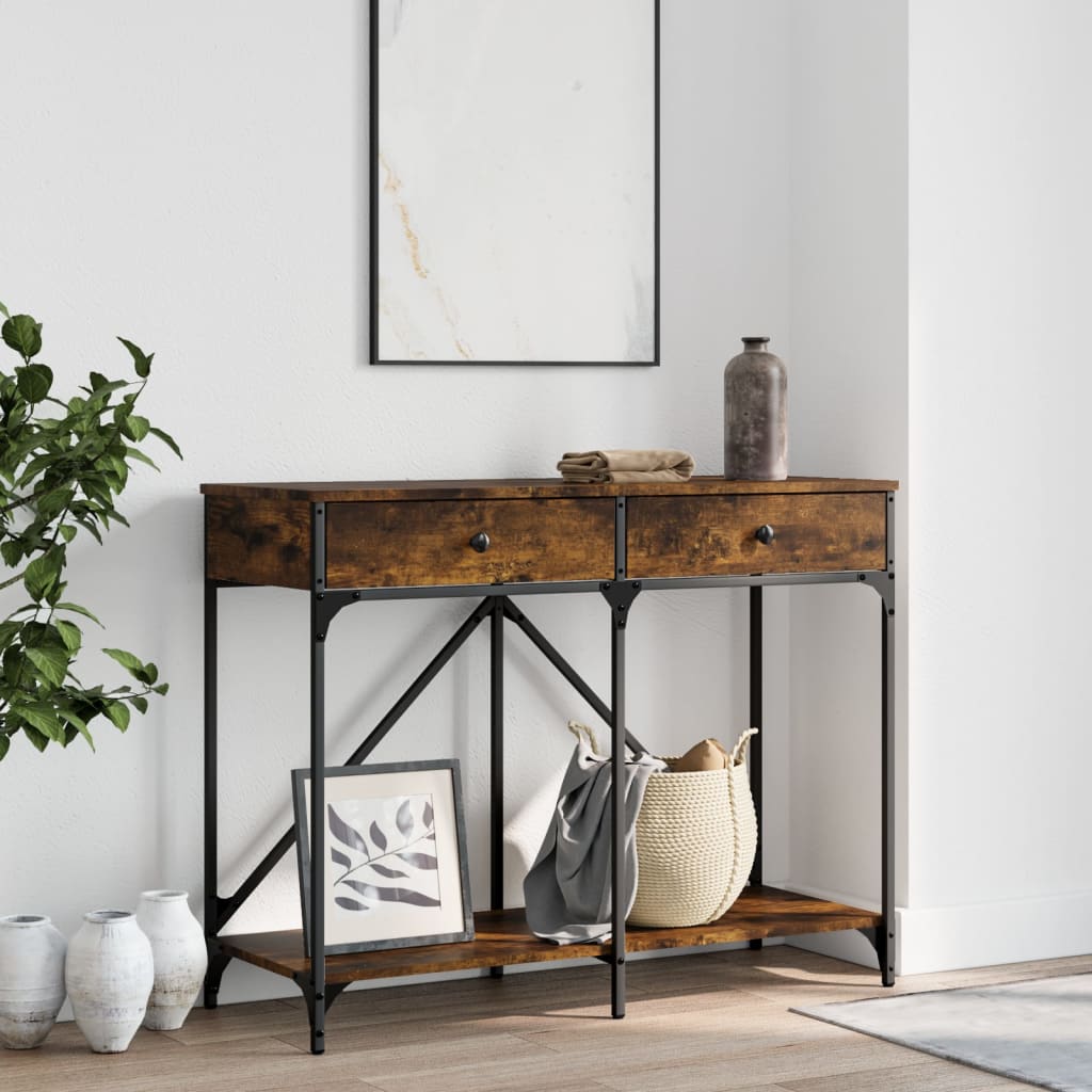 Console Table 100x39x78,5 cm Engineered Wood Smoked oak