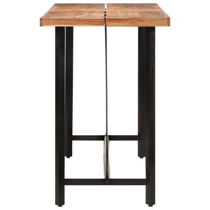 vidaXL Bar Table 150x70x107 cm Solid Wood Acacia and Iron 3