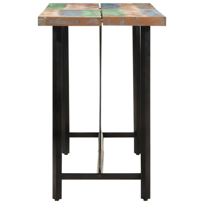 vidaXL Bar Table 150x70x107 cm Solid Wood Reclaimed and Iron 3