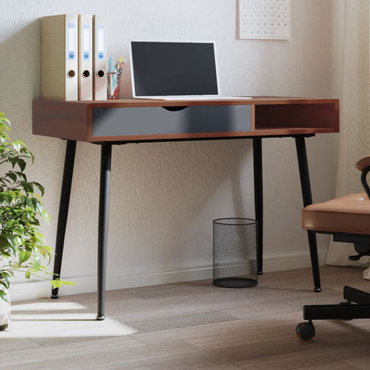 vidaXL Computer Desk with Drawer Brown 110x50x75 cm Engineered Wood 1