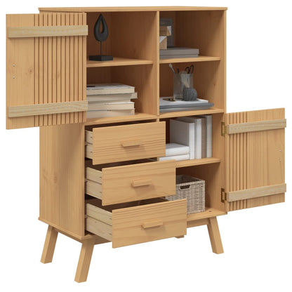 vidaXL Highboard OLDEN Brown 85x43x125 cm Solid Wood Pine 5