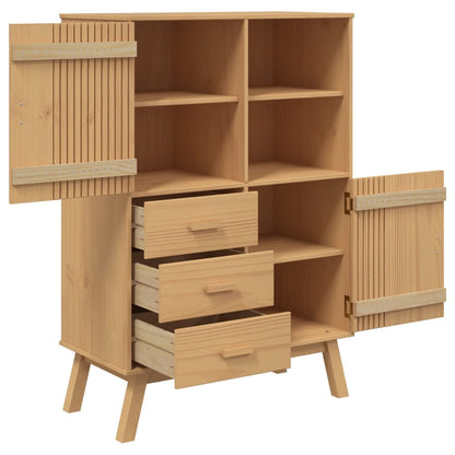 vidaXL Highboard OLDEN Brown 85x43x125 cm Solid Wood Pine 6