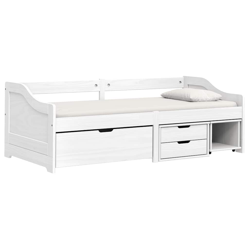 Day Bed with 3 Drawers without Mattress "IRUN" 90x200 cm White