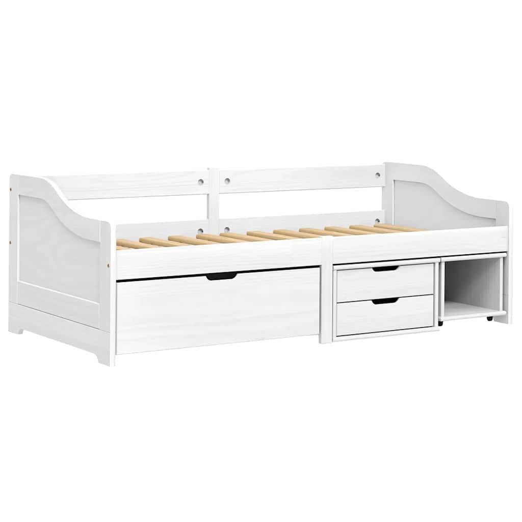 Day Bed with 3 Drawers without Mattress "IRUN" 90x200 cm White