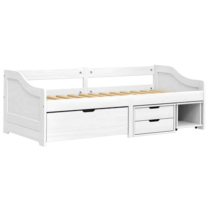 Day Bed with 3 Drawers without Mattress "IRUN" 90x200 cm White