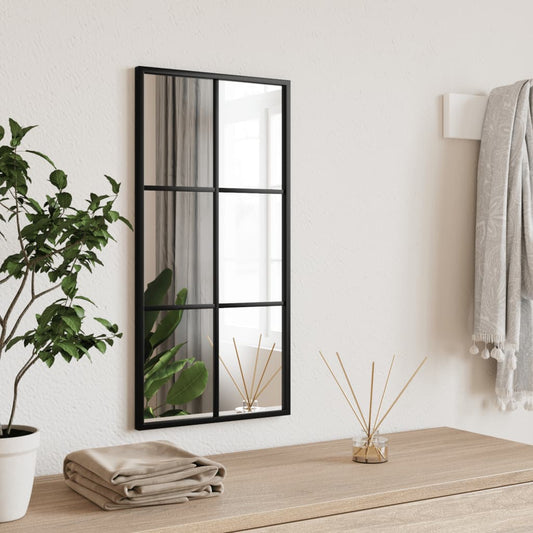 Wall Mirror Black Metal Length 60 cm 30 cm standard