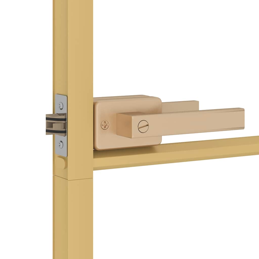 vidaXL Interior Door Slim Golden 93x201,5 cm Tempered Glass and Aluminium 6