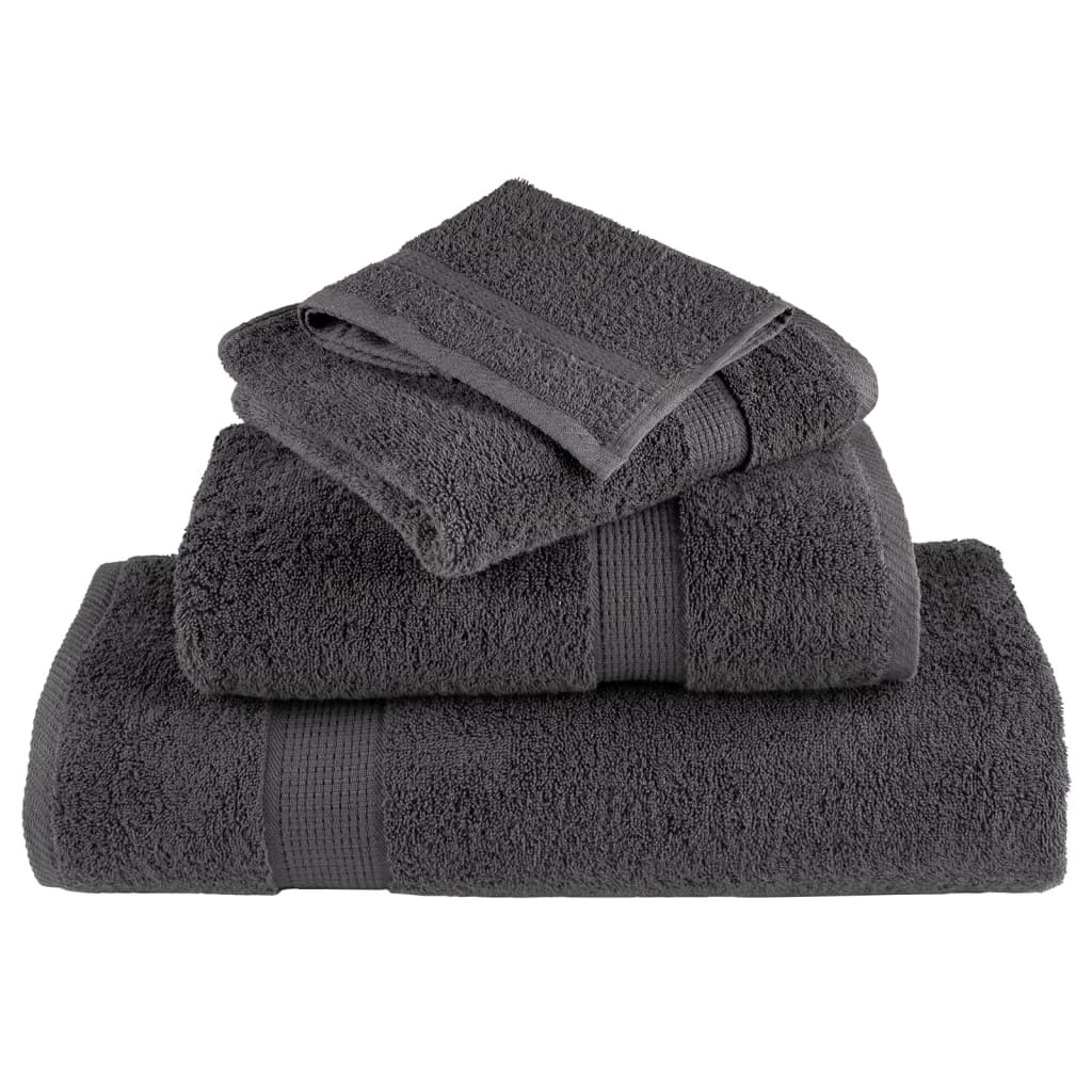 vidaXL Premium Hand Towels "SOLUND" 50 pcs Anthracite 50x100cm 600 gsm 4