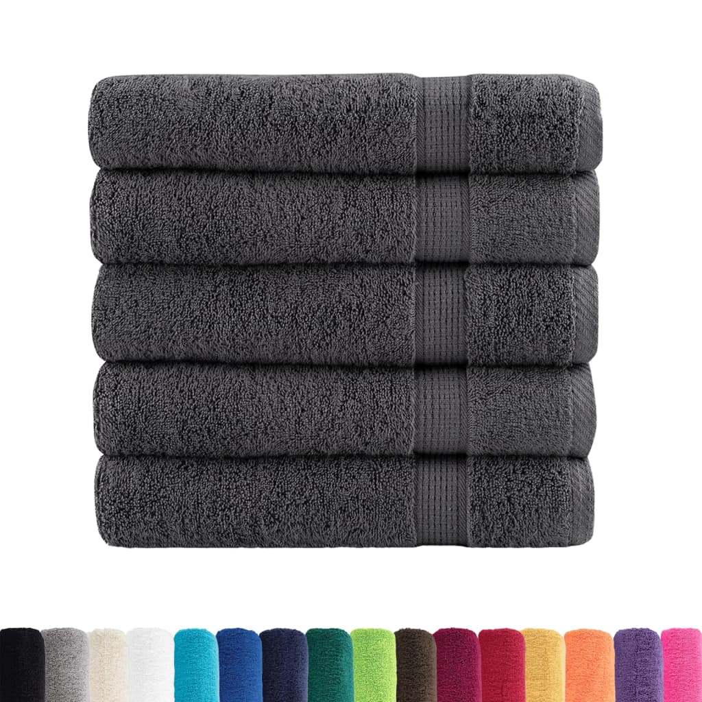 vidaXL Premium Bath Towels SOLUND 50 pcs Anthracite 100x150 cm 600 gsm 3