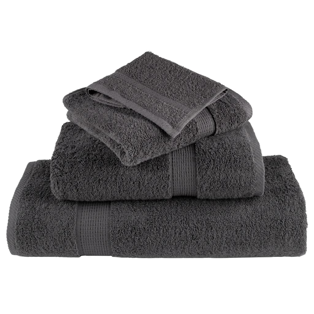 vidaXL Premium Bath Towels SOLUND 50 pcs Anthracite 100x150 cm 600 gsm 4