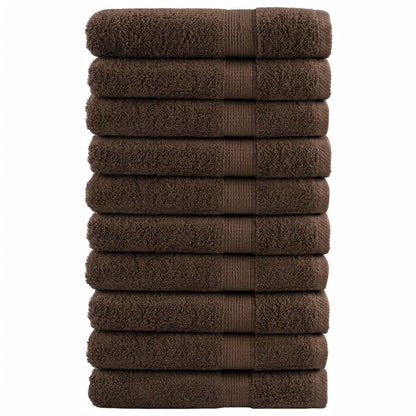 vidaXL Premium Towels "SOLUND" 10 pcs Brown 100x200 cm 600 gsm 1