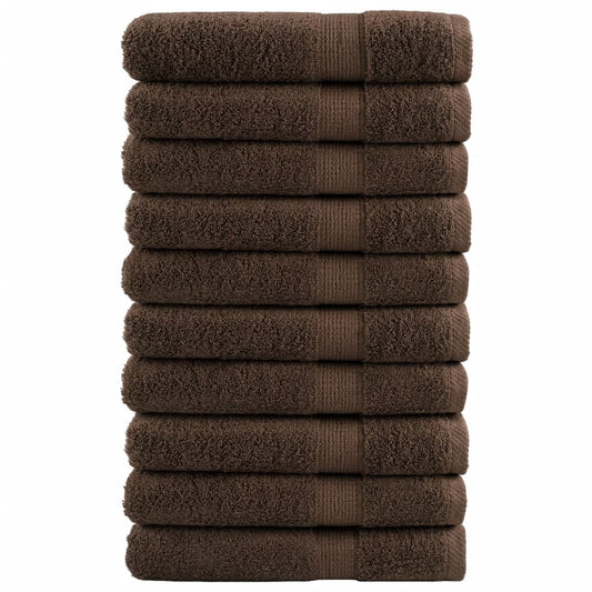 vidaXL Premium Towels "SOLUND" 10 pcs Brown 100x200 cm 600 gsm 1