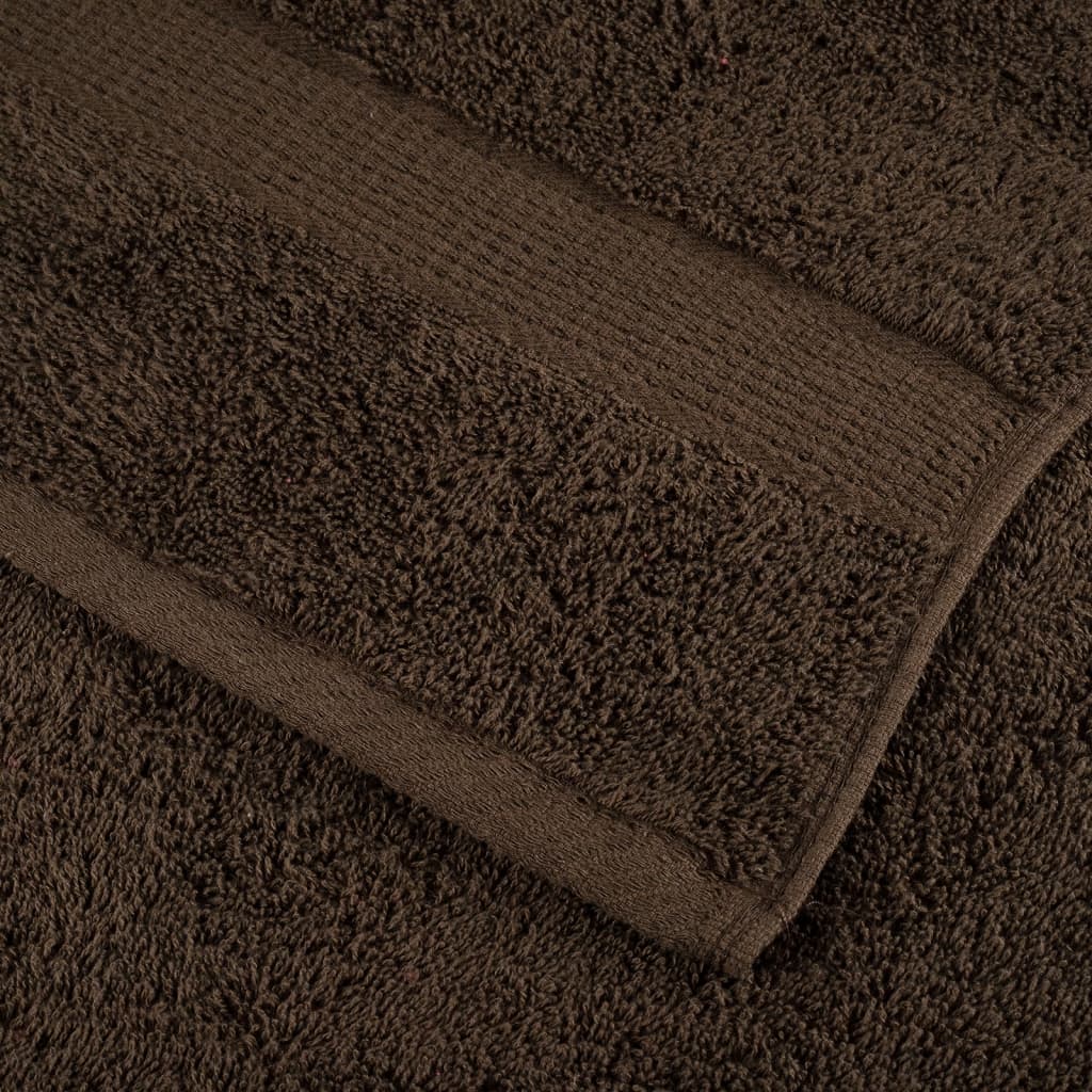 vidaXL Premium Towels "SOLUND" 10 pcs Brown 100x200 cm 600 gsm 6