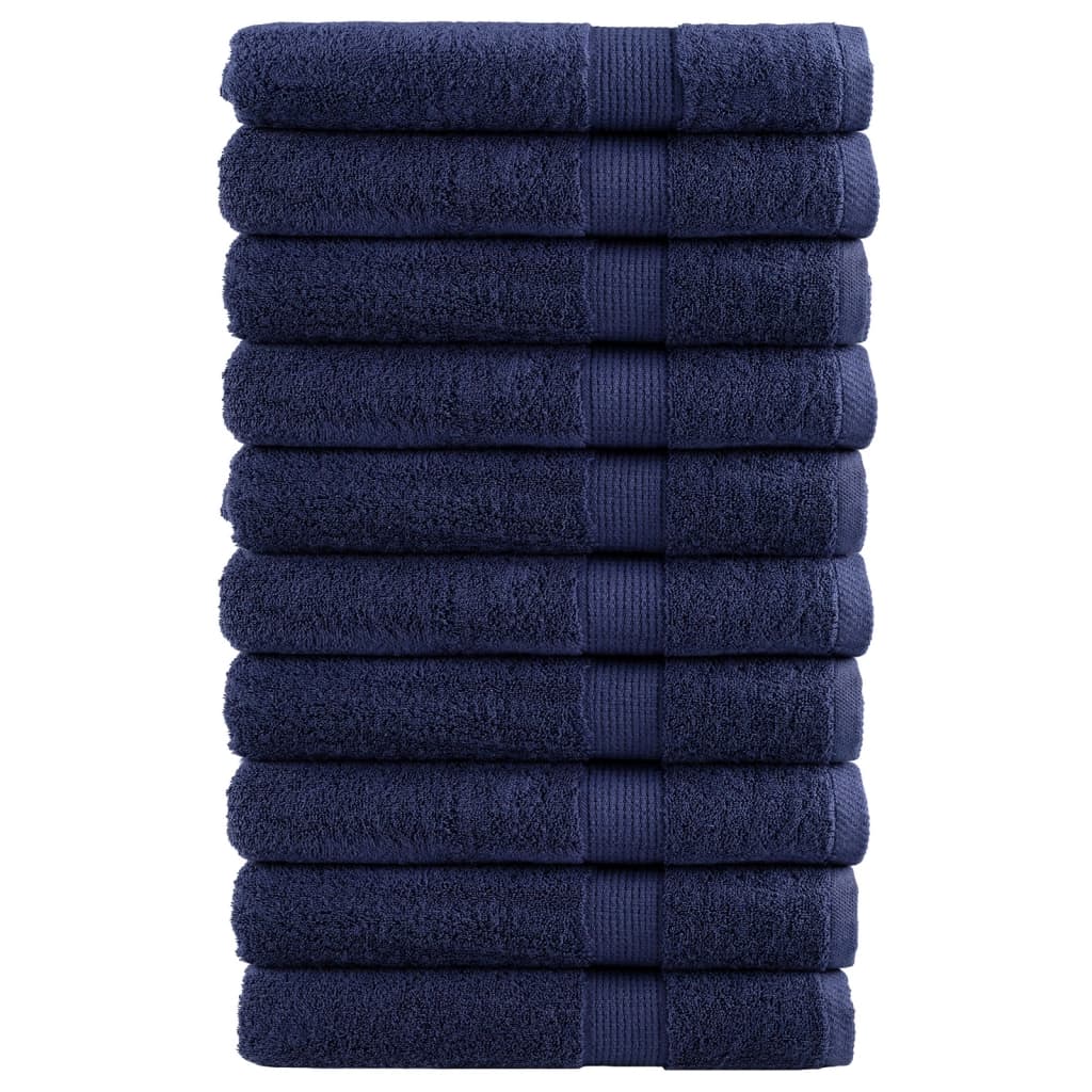 vidaXL Premium Towels "SOLUND" 10 pcs Navy Blue 100x200 cm 600 gsm 1