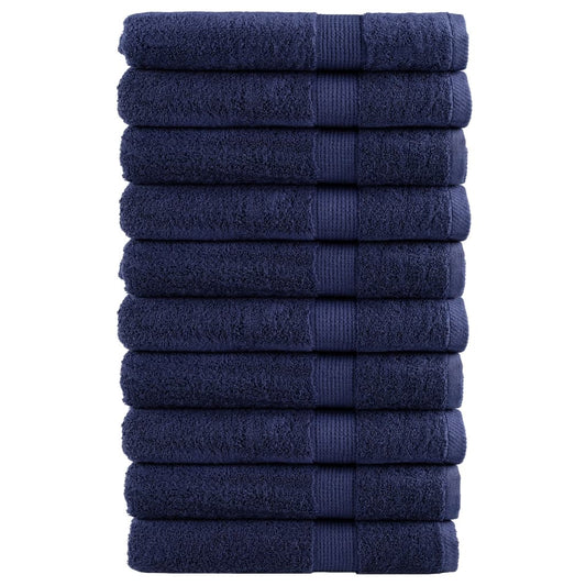 vidaXL Premium Towels "SOLUND" 10 pcs Navy Blue 100x200 cm 600 gsm 1