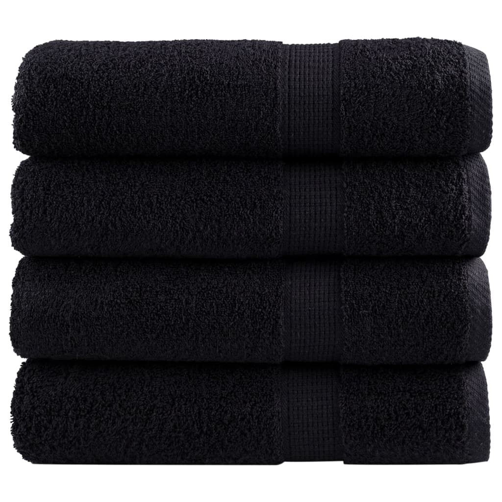 Premium Shower Towels SOLUND 70x140 cm 600 gsm 4 pcs Black