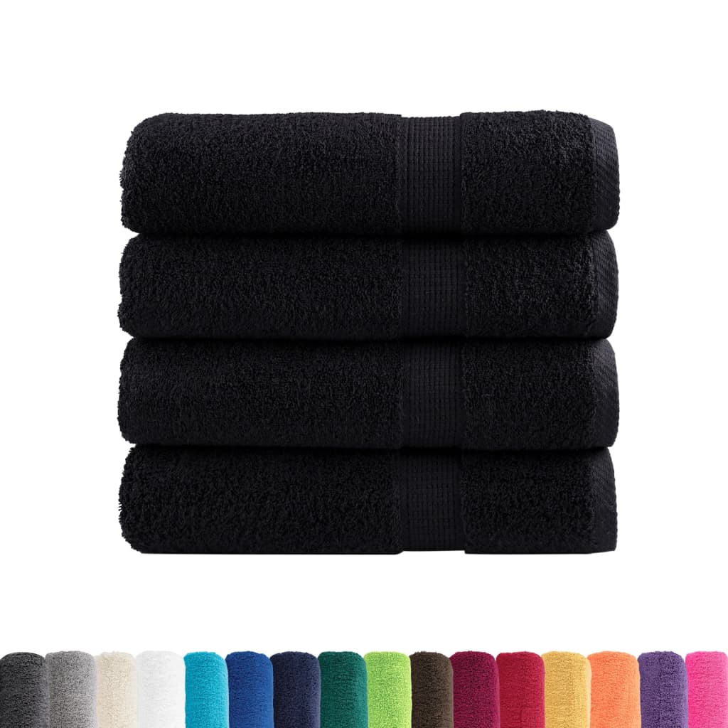Premium Shower Towels SOLUND 70x140 cm 600 gsm 4 pcs Black