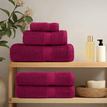 8 Piece Premium Towel Set SOLUND 600 gsm Bordeaux