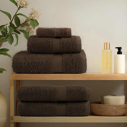 8 Piece Premium Towel Set SOLUND 600 gsm Brown