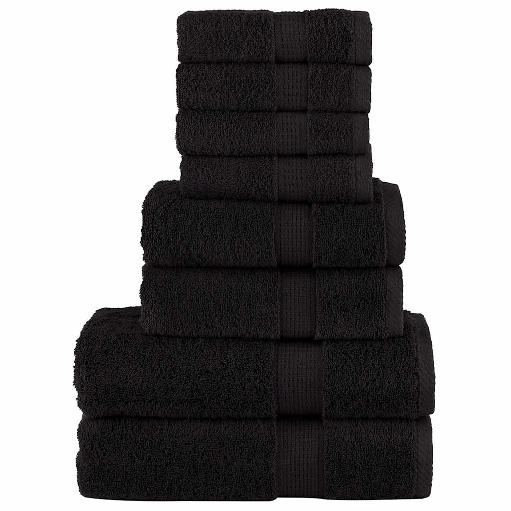 8 Piece Premium Towel Set SOLUND 600 gsm Black