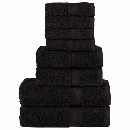 8 Piece Premium Towel Set SOLUND 600 gsm Black