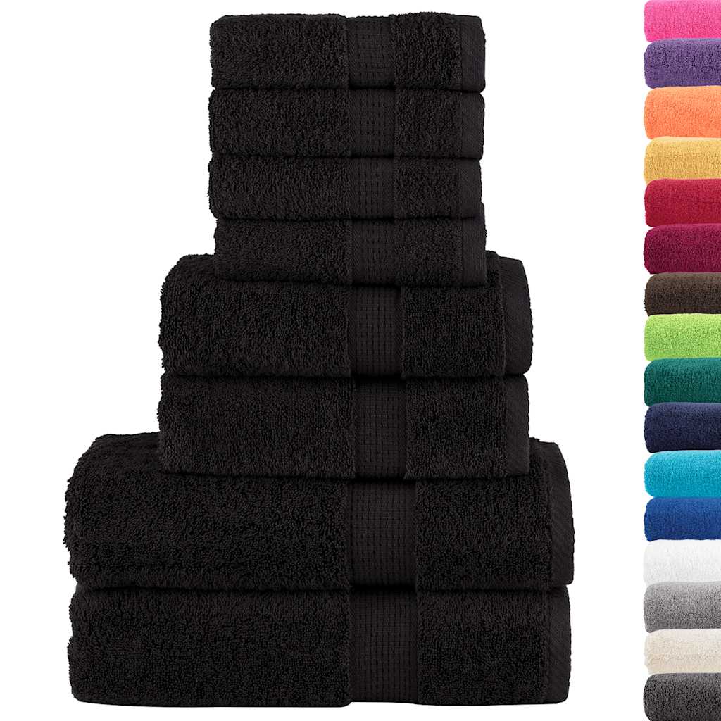 8 Piece Premium Towel Set SOLUND 600 gsm Black