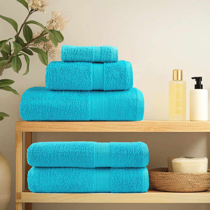 8 Piece Premium Towel Set SOLUND 600 gsm Turquoise