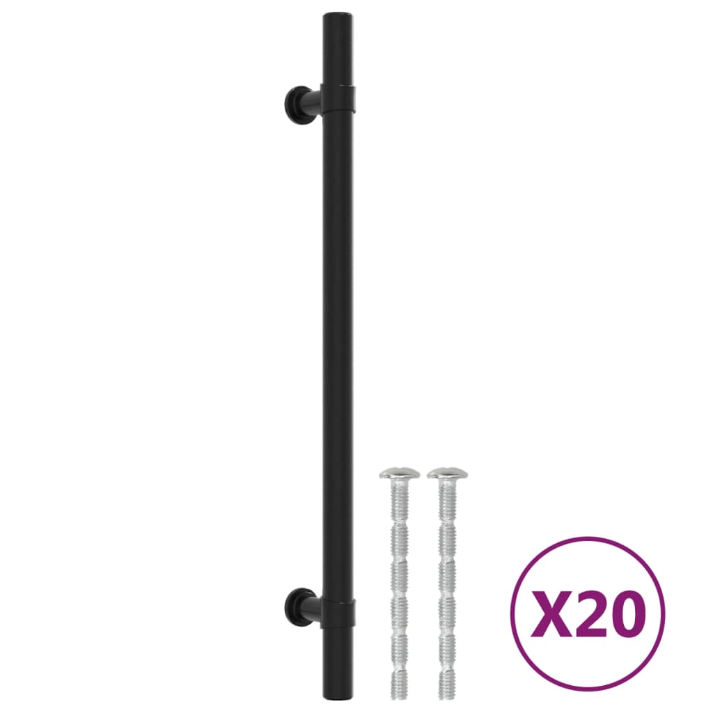 Cabinet Handles Stainless Steel 20 pcs Black 192 mm