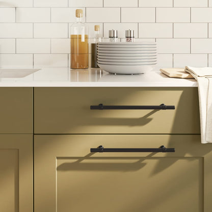 Cabinet Handles Stainless Steel 20 pcs Black 192 mm