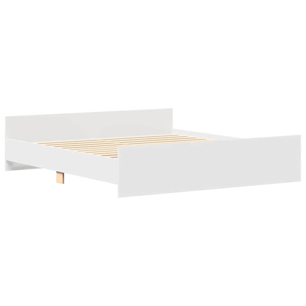 Bed Frame without Mattress 160x200 cm White