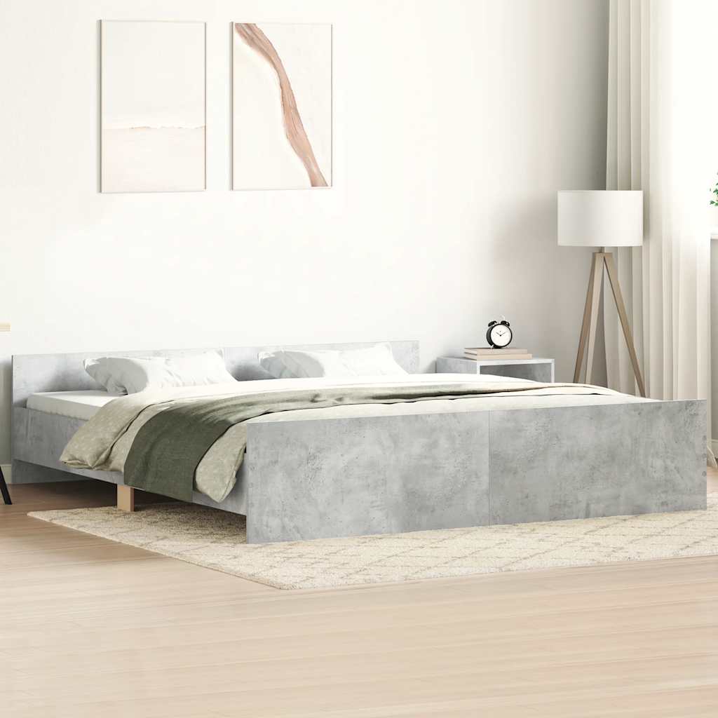 Bed Frame without Mattress 160x200 cm Concrete grey