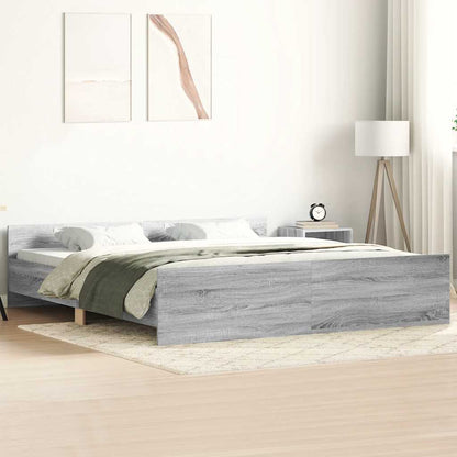 Bed Frame without Mattress 160x200 cm Grey sonoma