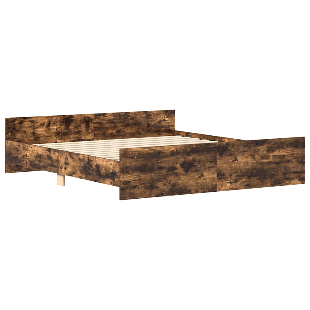 Bed Frame without Mattress 180x200 cm Smoked oak