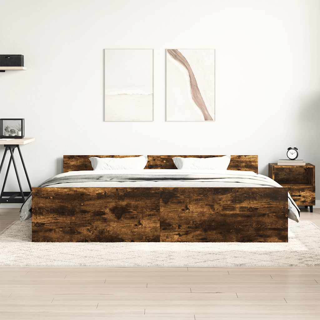 Bed Frame without Mattress 180x200 cm Smoked oak