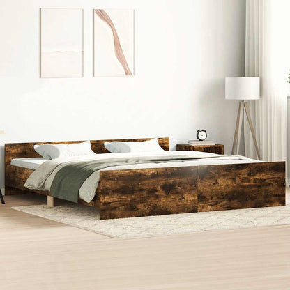 Bed Frame without Mattress 180x200 cm Smoked oak