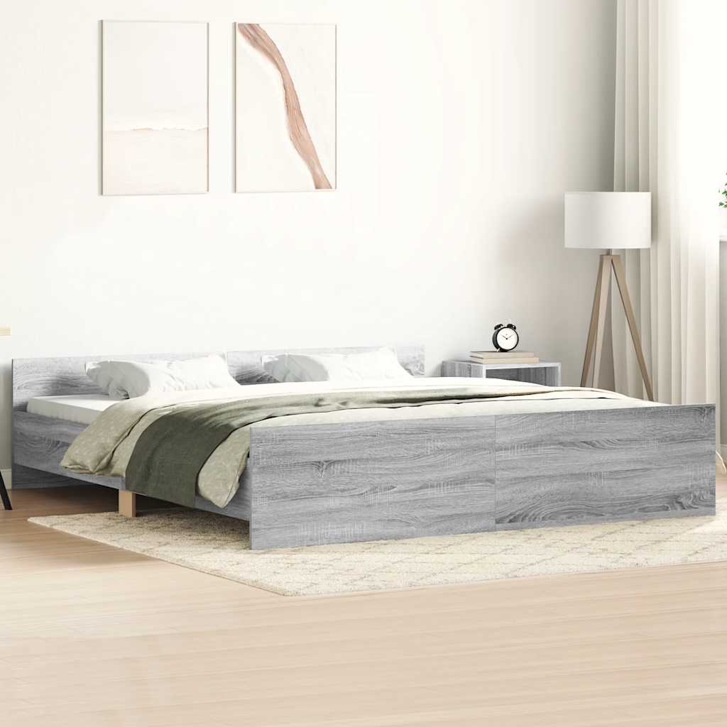 Bed Frame without Mattress 180x200 cm Grey sonoma