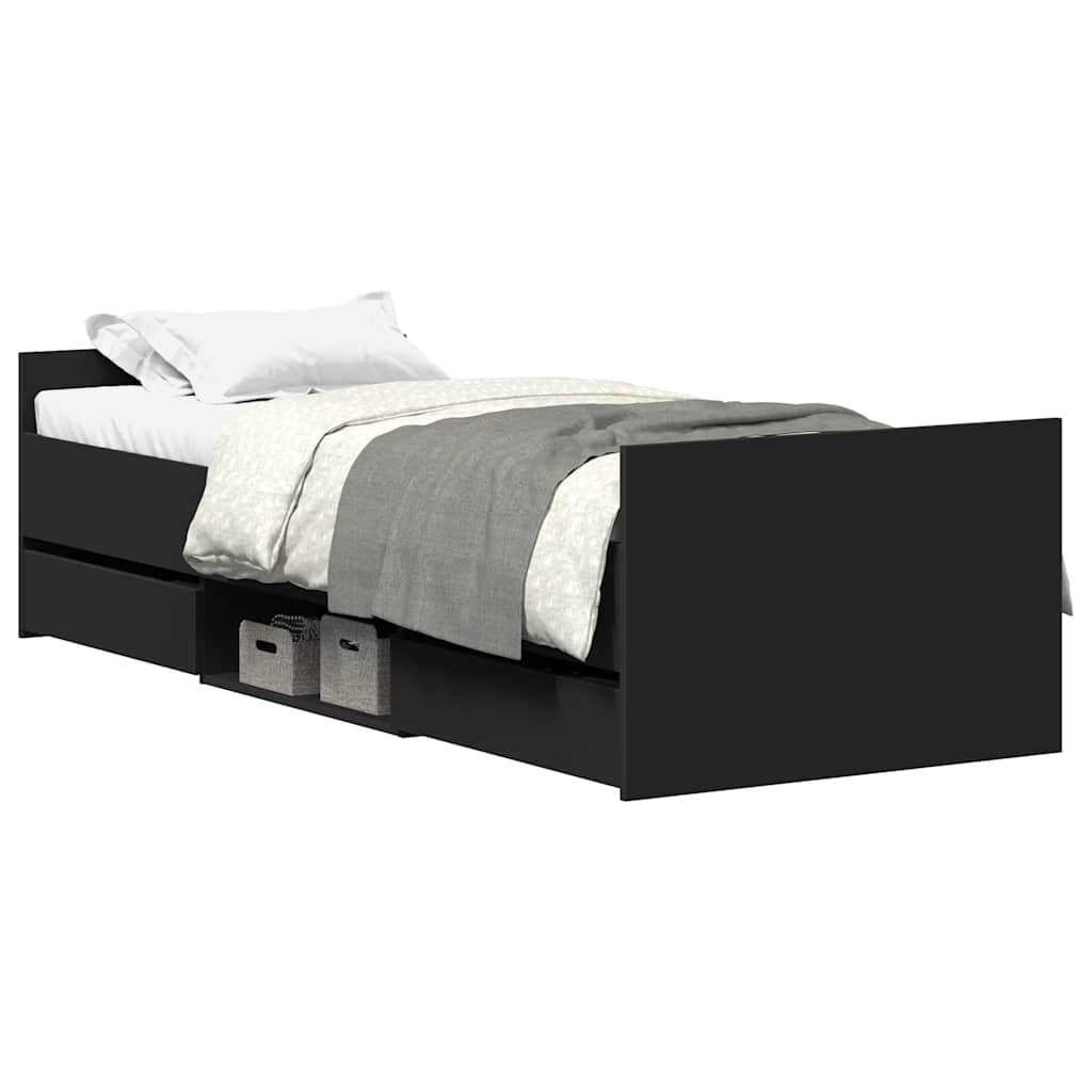 Bed Frame without Mattress 90x200 cm Black