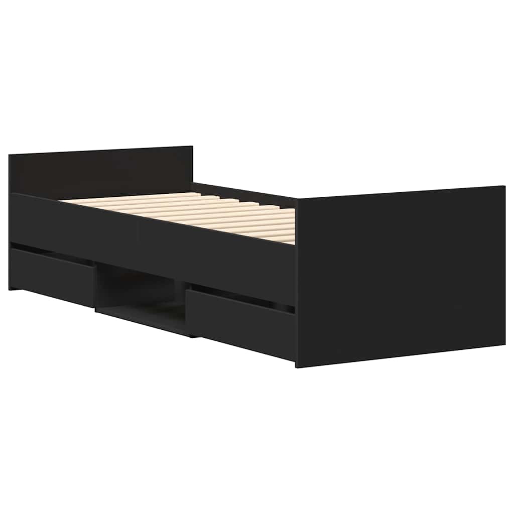 Bed Frame without Mattress 90x200 cm Black