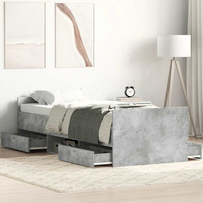 Bed Frame without Mattress 90x200 cm Concrete grey